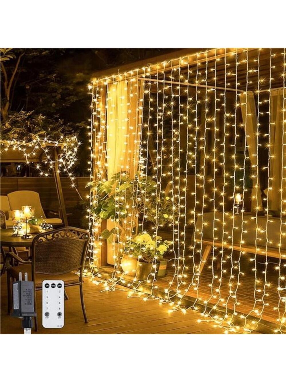 300 LED Christmas Curtain Lights Warm White Fairy String Lights Indoor Outdoor